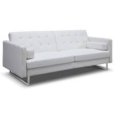 giovanni white faux leather sofa bed by