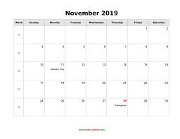 November 2019 Blank Calendar Free Download Calendar Templates With