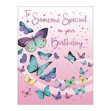 Birthday Cards Female Someone Special Purple Butterflies Colman