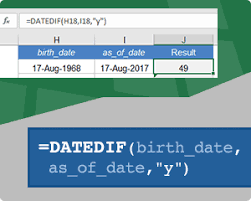 use datedif to calculate age in excel