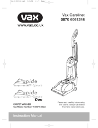 vax rapide spruce v 022 instruction