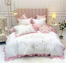 pink ruffle bedding duvet cover