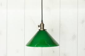Pendant 12 Cased Green Glass Lamp Shade