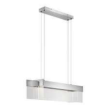 Elan Geo Chrome Modern Contemporary Clear Glass Linear Integrated Led Pendant Light In The Pendant Lighting Department At Lowes Com