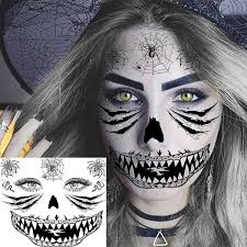 scary halloween face temporary tattoos