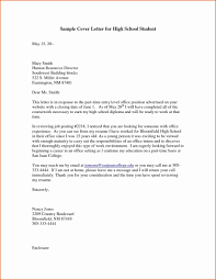 Cover Letter Template High School Cover Letter For Resume