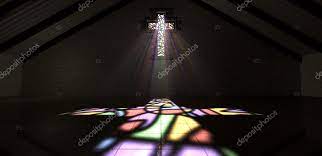 stained glass window crucifix light ray