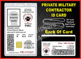 15% off with code zazpartyplan. Private Military Contractor Id Card Vertical The Id Guru