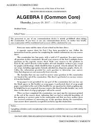 The regents examination in algebra i has four parts, with a total of 37 questions. 8 A Math Summer Packet Hadzovic
