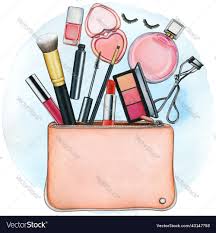 watercolor purse full of makeup tools