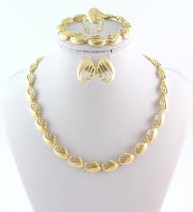 gold plated african costume jewelry set