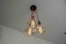 3 Bulb Red Cord Cluster Light Loewen Design Studios