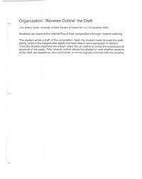 organization reverse outline the draft 