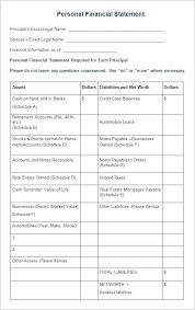 Financial Statements Excel Pro Template Net Worth Statement Personal