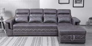 leatherette rhs pull out sofa bed