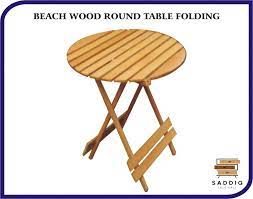 Imported Beach Wood Folding Round Table