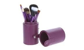 makeup brushes with leather case