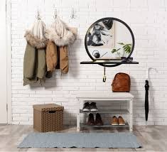 Circle Mirror With Shelf And Hooks