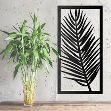 Black Palm Tropical Leaf Steel Wall Art