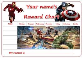 Personalised Marvel Avengers Reward Potty Training Chart