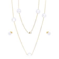 7954ist gold pearl jewelry set imono