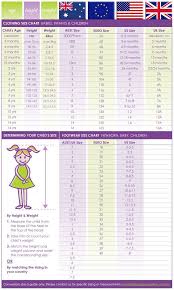 Size Charts Craftyline E Pattern Shop Baby Size Chart