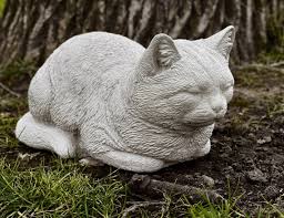 Realistic Sleeping Cat Statue Stone Cat