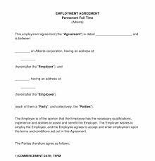 employment agreement sle template
