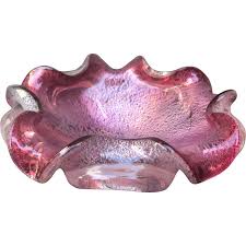 Vintage Ashtray In Pink Murano Glass 1970