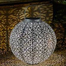 Damask Solar Lantern Jumbo 30cm Terra