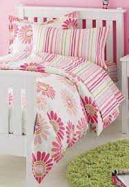daisy and stripe bedding in pink or
