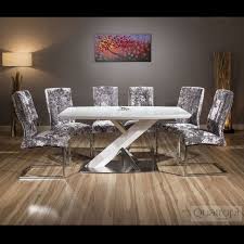 Modern Dining Table White Glass Top