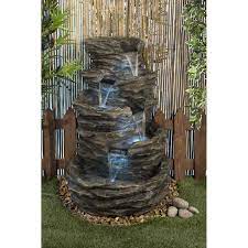 4 drop rock fall garden water fountain