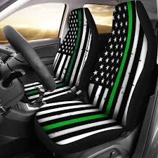 American Flag Car Seat Covers Green