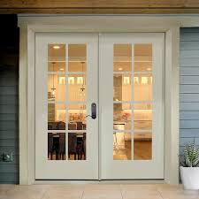 Steves Sons Legacy 72 In X 80 In Lh Retro 8 Lite Clear Glass Primed White Fiberglass Double Prehung Patio Door W Composite Frame White Primed