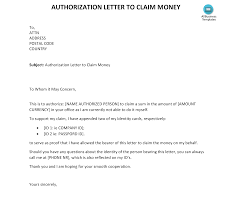 Authorization Letter To Claim Money Templates At