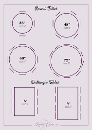 Wedding Planning Tools Table Sizes