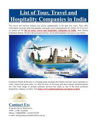 tour travel and hospitality companies