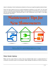 New Homeowner Maintenance Tips