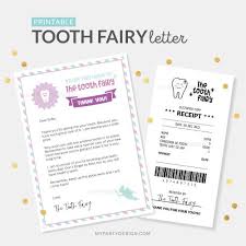 tooth fairy letter pink for