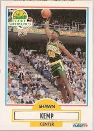 I remember being amazed as a kid when i heard stories of him being able to grab a quarter off the top of the backboard. Amazon Com 1990 91 Fleer 178 Shawn Kemp Rc Rookie Card Misc Sports Related Trading Cards Sports Outdoors