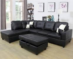 gcf faux leather 3 piece sectional sofa