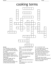 recipe terms definitions crossword
