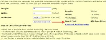 If you have measured the dimensions of your item in yards then do the following: Board Foot Calculator Mcglynn On Making