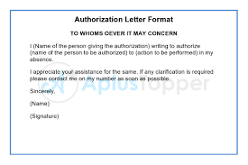 authorization letter letter of