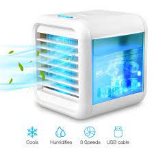Portable usb port air cooler: Humidifier Portable Air Conditioner Fan Mini Personal Evaporative Air Cooler Small Desktop Cooling Fan With Led Lights Super Quiet Personal Table Fan Mini Evaporative Air Circulator Cooler Walmart Com Walmart Com