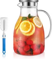 85 Ounces Glass Pitcher With Filter Lid