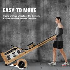 merax wooden water rowing machine with