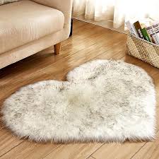 fluffy gy rug heart shaped carpet