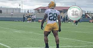 A goal line back in college? Aj Dillon Waiver Wire Stash Huge Legs Potential Fantasy Stream With Aaron Jones Injury Roto Street Journal